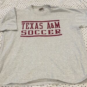 Vintage Texas A&M Soccer t-shirt, men/women,gray, red, size XL